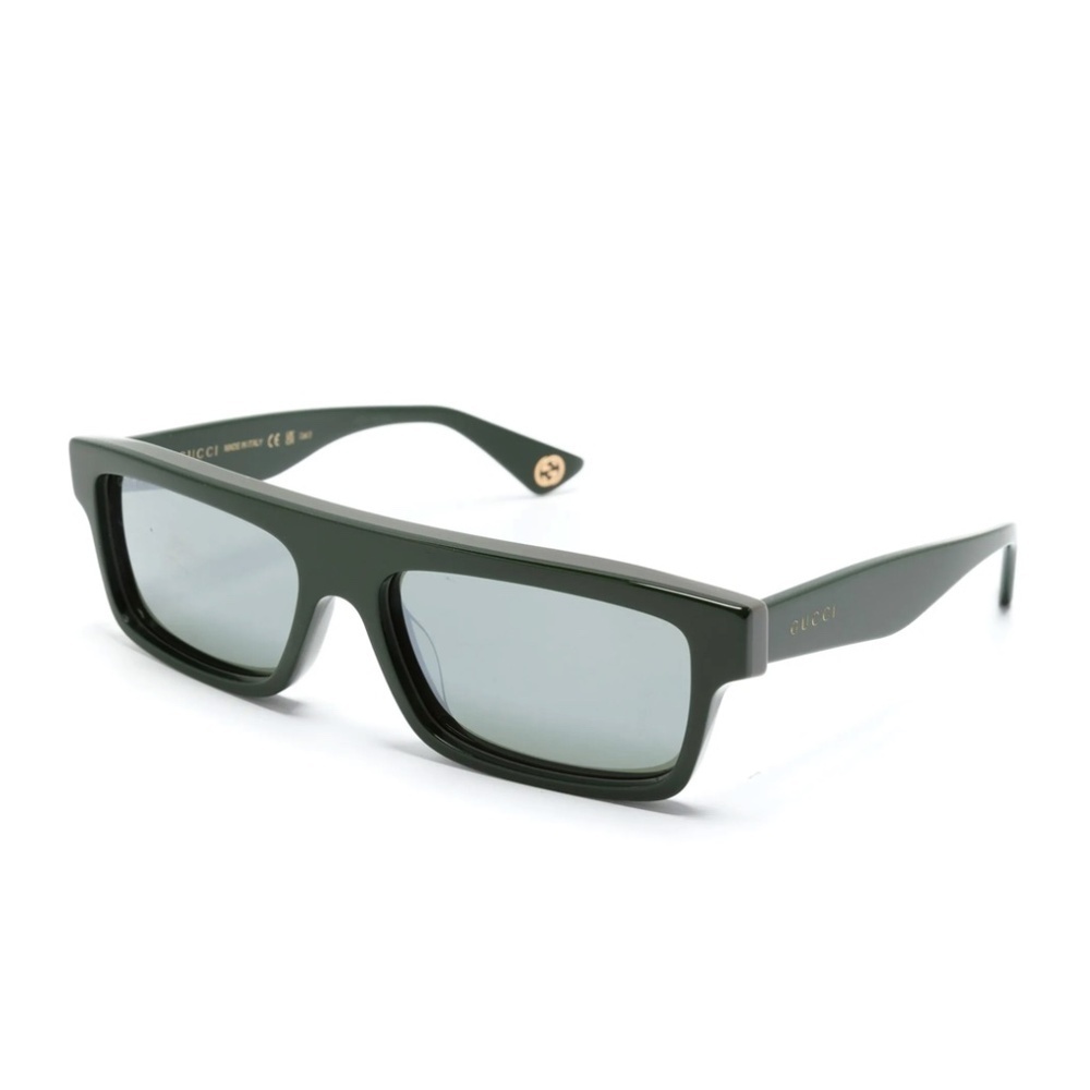 Nwt Gucci Gg1616s-003 Green On Square 57mm Sunglasses
